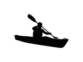 A silhouette of a man in a canoe vector