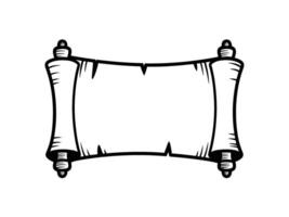 An old scroll with a black and white drawing vector