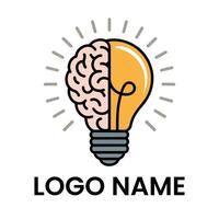Brain Inside a Lightbulb Symbol of Ideas and Innovation vector