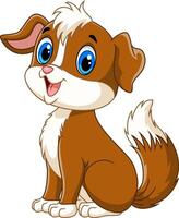 cartoon little cute dog on white background vector