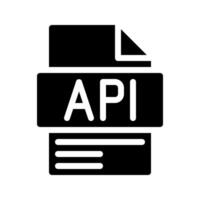 Api Glyph Icon. Minimalist document with web Online vector