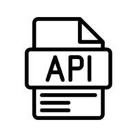 API Outline Icon Application Programming Interface API outline icon showing software integration, backend tools, and tech connection. vector
