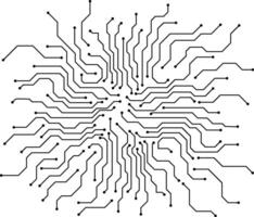 circuit wire path connecting together in black template vector