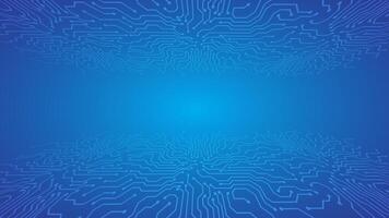 circuit wire perspective floor and top in blue background vector