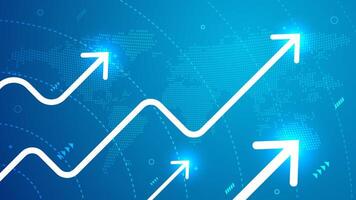 Growth arrows on blue background vector