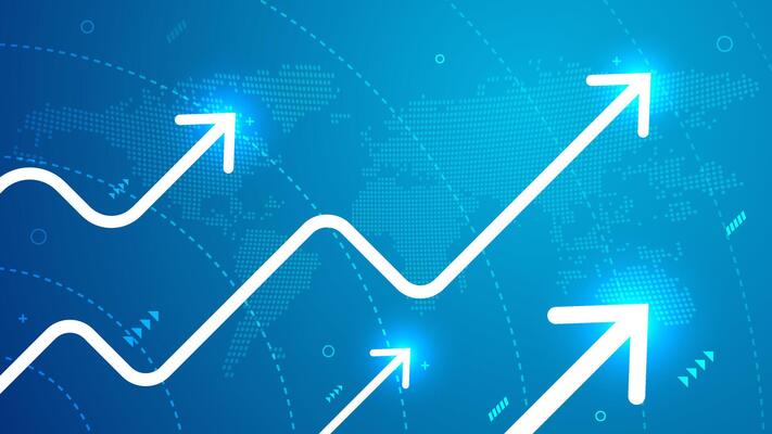 growing up arrows searching for path future for business white lines heading across the world abstract modern background template