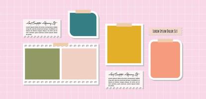 a Picture collage and digital photo wall template design vector