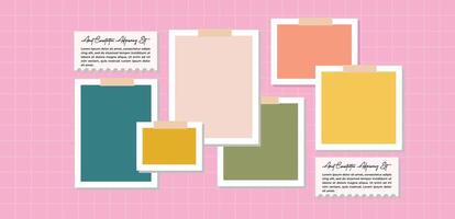 a Picture Collage grid photo effect template design vector
