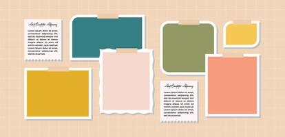 a Pictures or photos frame collage, page grid layout abstract photo frames and digital photo wall vector