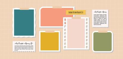 a Picture abstract photo frames and digital photo wall template vector
