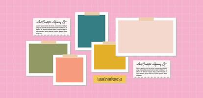 a Picture photo Collage grid photo effect template design vector