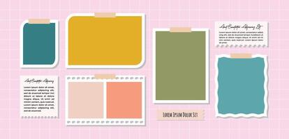 a Picture comics page grid layout abstract photo frames and digital photo wall template vector
