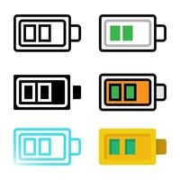 Set Battery Editable Icon Collection. Suitable for Icon Software and Device Design. Illustration. vector