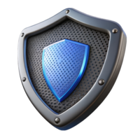 Metallic Shield with Mesh Texture on Transparent Background, Modern and Glossy png