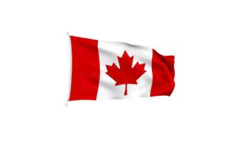 The flag of canada is flying in the wind on Transparent background png