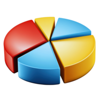 Colorful pie chart displaying data segments in red, blue, yellow, and orange for effective analysis and presentation png