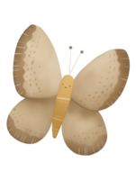 Cute colorful butterfly with a smiling face resting on a leaf in a serene outdoor setting during daylight png
