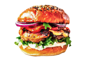 big burger on transparent background png
