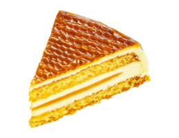 Piece of honey cake on transparent background image png