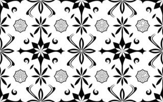 Black and White Geometric Floral Pattern Design vector