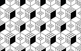 Black and White Geometric Cube Pattern cubes vector