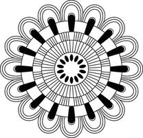 Black and white mandala design on white background vector