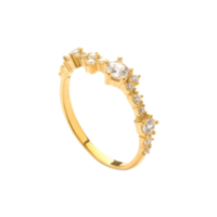elegante ouro anel adornado com espumante diamantes uma símbolo do Eterno amor e comprometimento perfeito para compromissos e especial ocasiões png