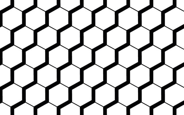 Black and White Hexagon Pattern Geometric Design honeycomb