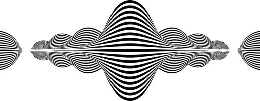 Black and White Striped Wavy Forms Optical Illusion vector