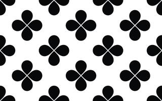 Black Cloverleaf Pattern on White Background seamless vector
