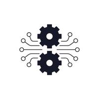 project execution icon with gears vector