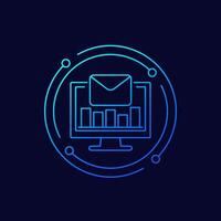 email marketing metrics icon in linear design vector