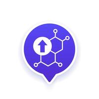 hormone boost icon with a molecule vector