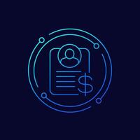 Customer Acquisition Cost, CAC icon, linear design vector