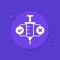 Pros and cons of vaccination icon design vector
