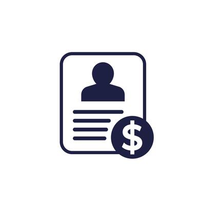 Customer Acquisition Cost, CAC icon on white