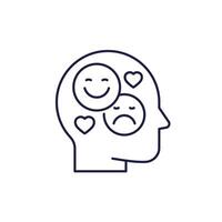 emotional intelligence line icon on white vector