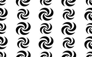 Repeating Black Swirl Pattern on White Background spiral vector