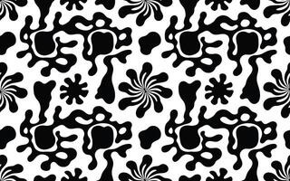 Black and White Abstract Pattern with Organic Shapes vector