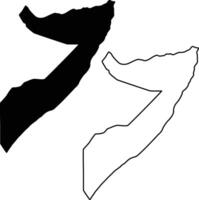 Map of Somalia Silhouette Flat and Outline Design vector