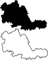 Map of West Midlands United Kingdom Silhouette Flat and Outline Design vector