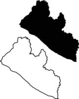 Map of Liberia Silhouette Flat and Outline Design vector
