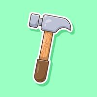 Illustration of Claw hammer icon with cute shadow and cute color with simple style concept inside vector