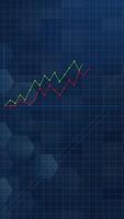 Animated graph lines rise and fall on a blue grid background, illustrating financial trends with dynamic movement video