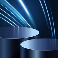 Blue abstract background with cylinders vector