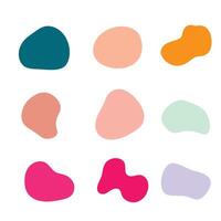 Collection of abstract blob shapes in a pastel color palette. vector