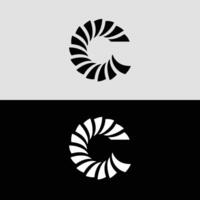 Abstract letter c logo design black and white circular shape modern business branding company symbol vector