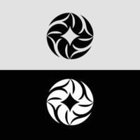 Abstract circle logo design template with star shape modern geometric graphic element vector