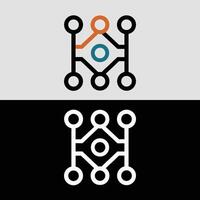 Abstract technology network connection logo design for business and company branding icon vector