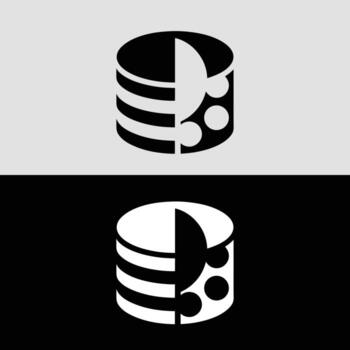 Database server storage icon illustration for data management and cloud computing logo design vector